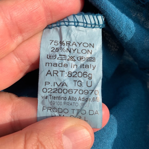 Oversized Boho Style Teal Shirt - Picture 3 of 5